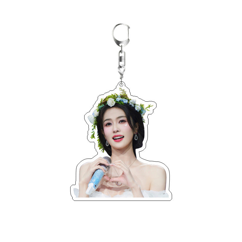 White Deer Keychain Double-sided Sandwich Acrylic Schoolbag Pendant