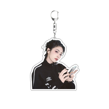 White Deer Keychain Double-sided Sandwich Acrylic Schoolbag Pendant