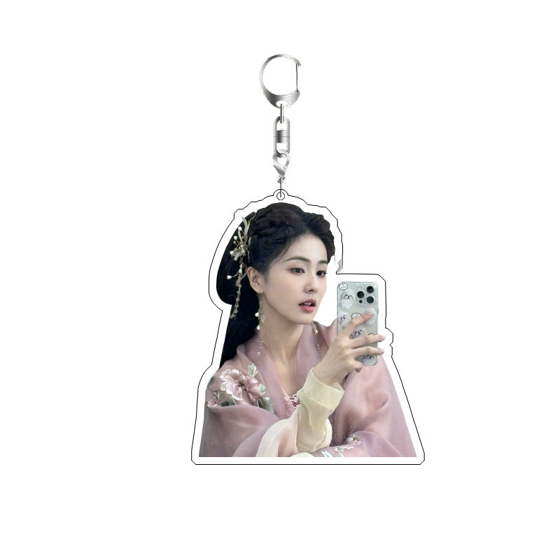White Deer Keychain Double-sided Sandwich Acrylic Schoolbag Pendant