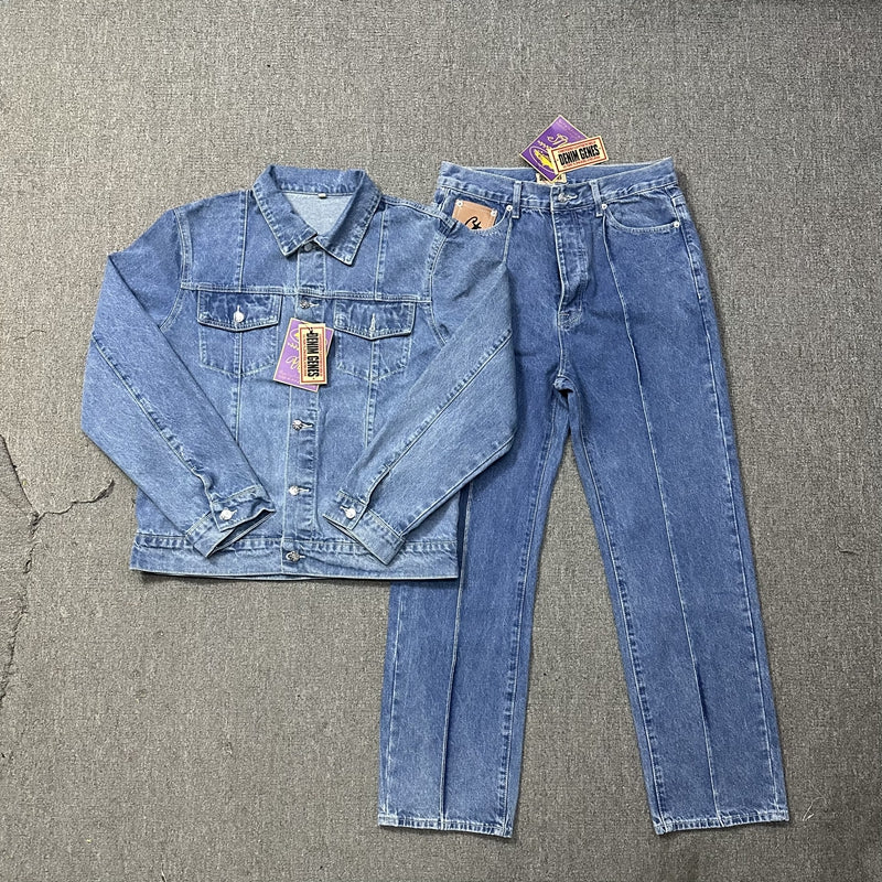 White denim suit, western cowboy jacket