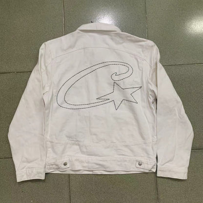 White denim suit, western cowboy jacket