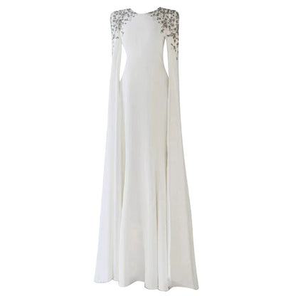 white evening dress makes you look slimmer for banquets
