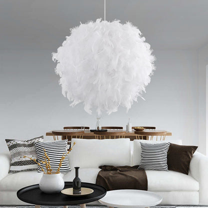 White feather chandelier
