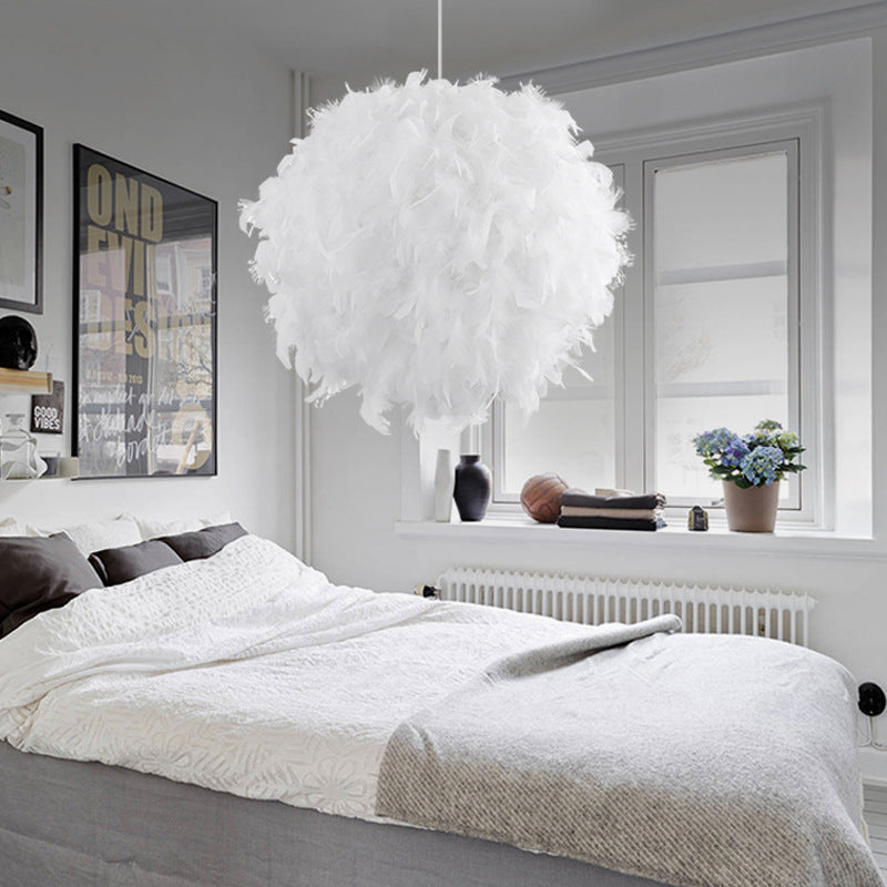 White feather chandelier