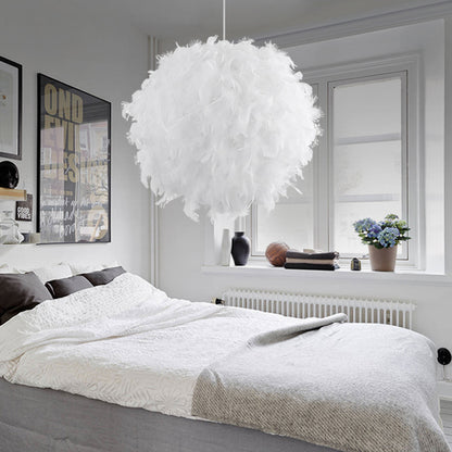 White feather chandelier