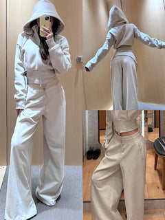 White Gray Hooded Jacket