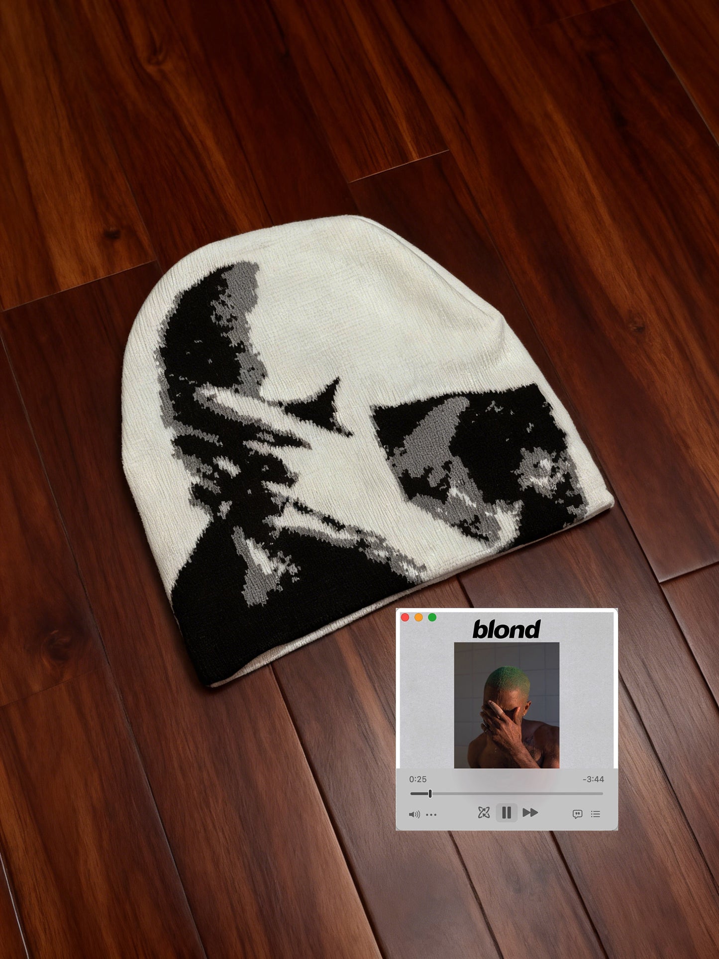 White knitted hat