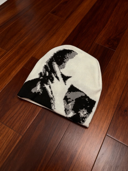 White knitted hat