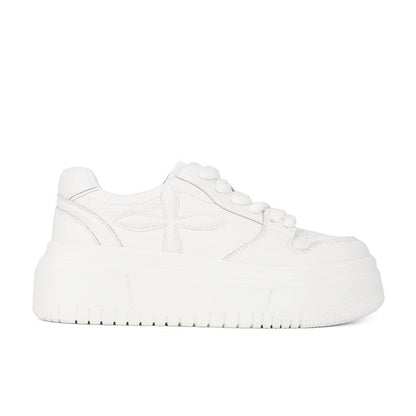 White leather women's small Xiaofeng loafers