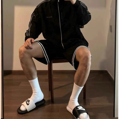 White mid-calf socks