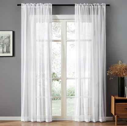 White sheer curtain