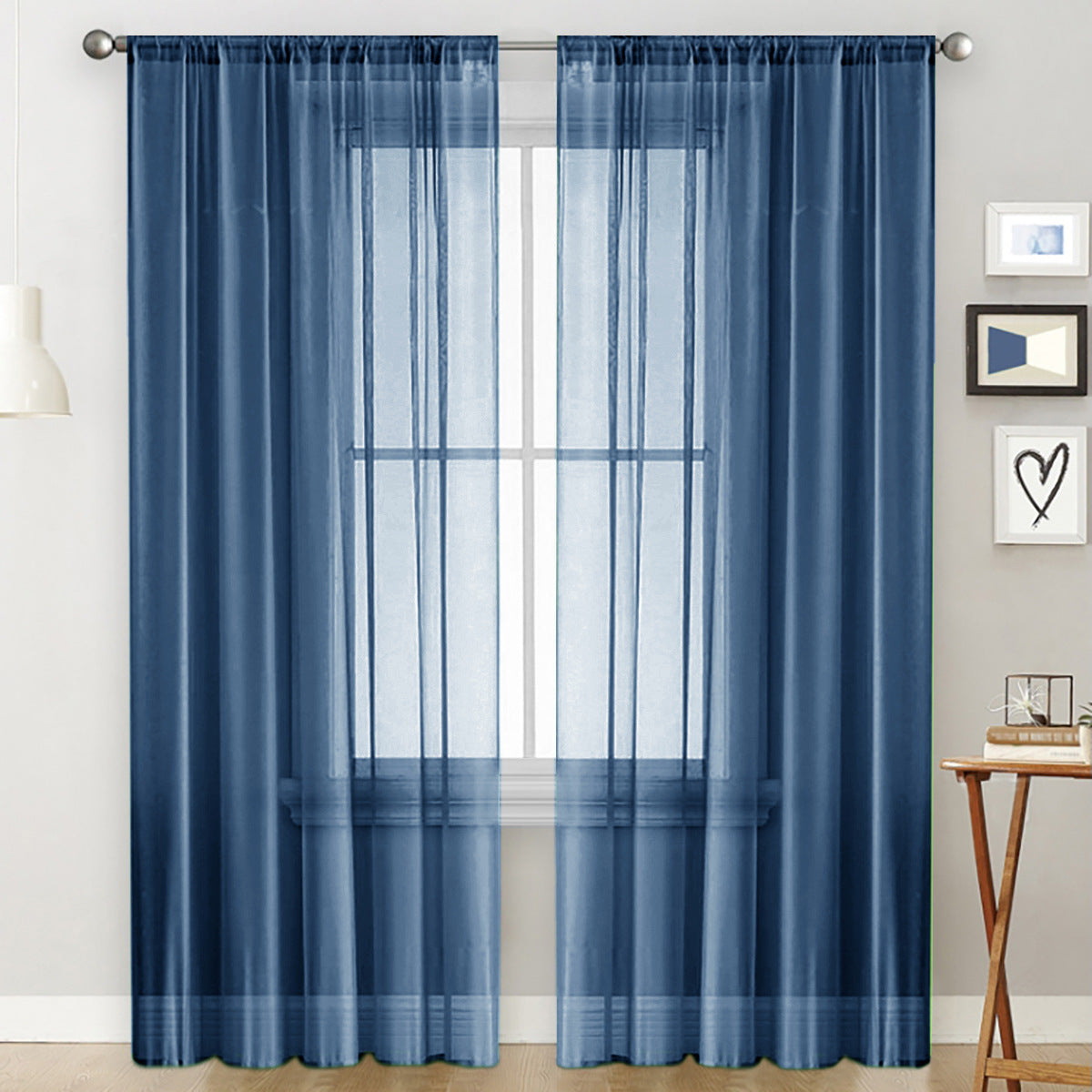 White sheer curtain