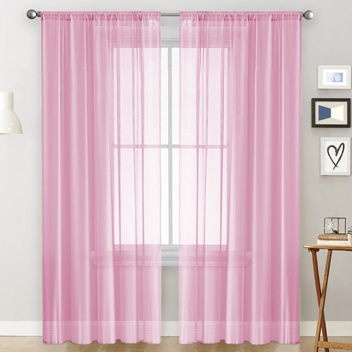 White sheer curtain