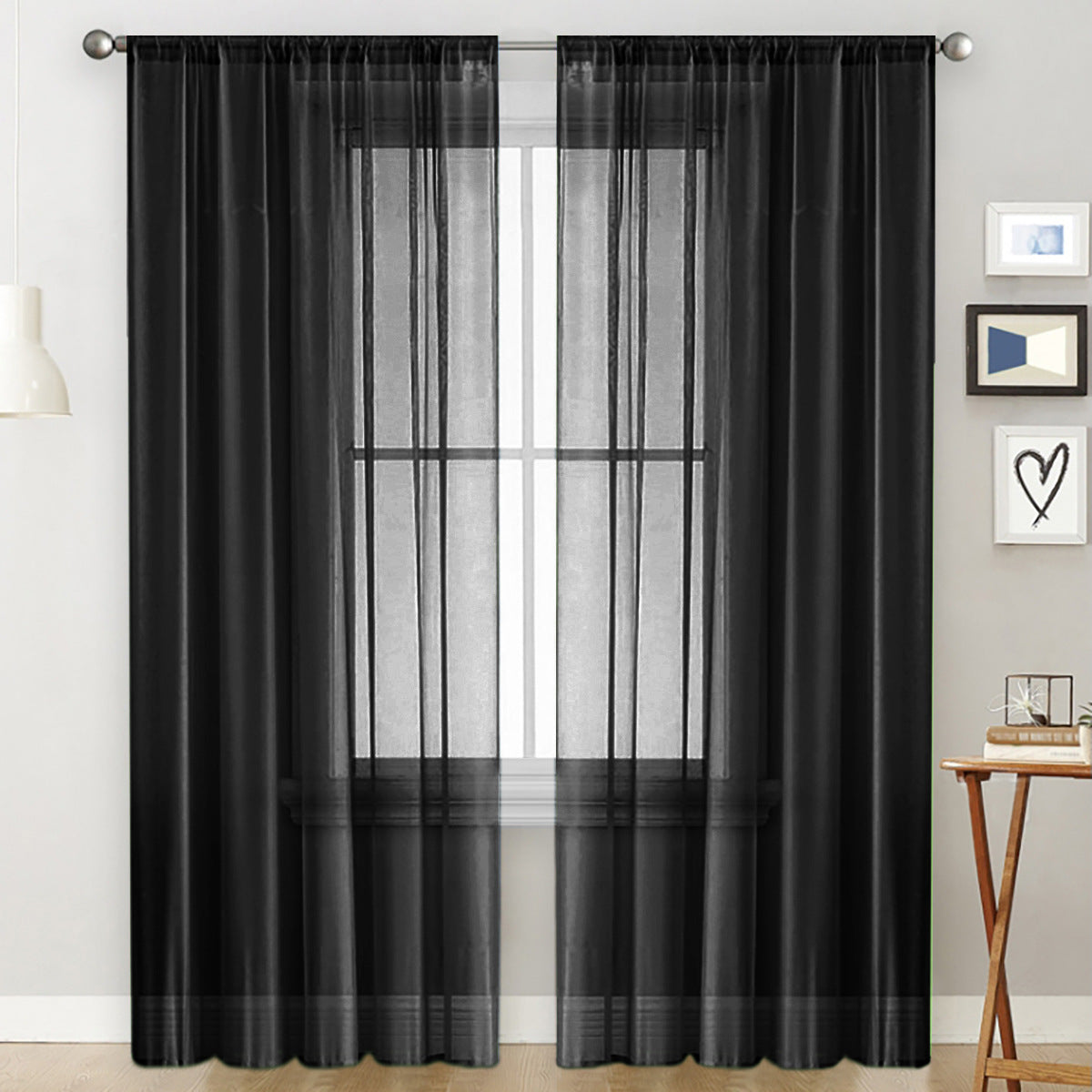 White sheer curtain