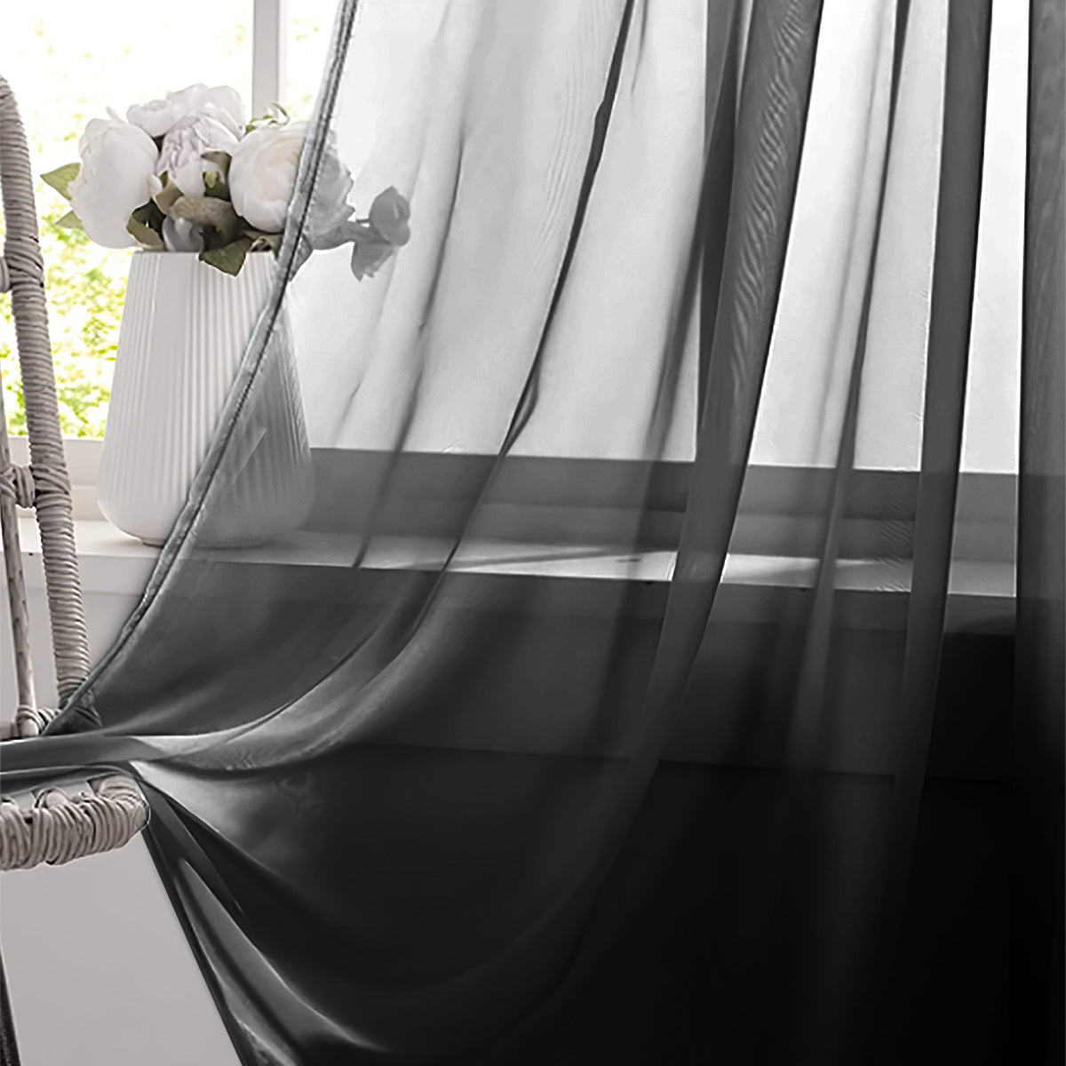 White sheer curtain