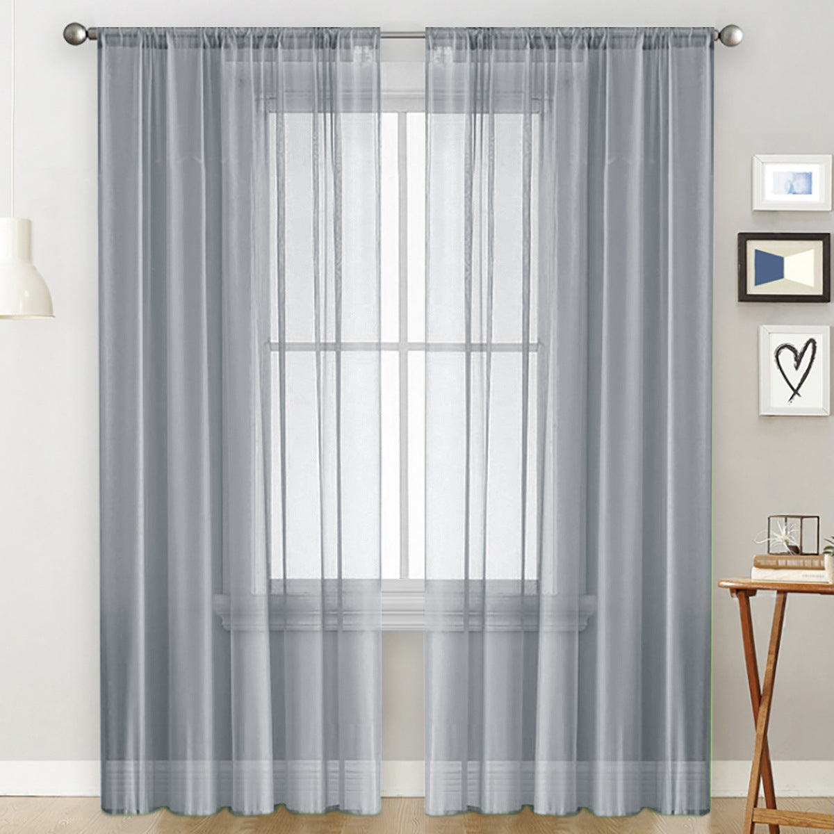 White sheer curtain