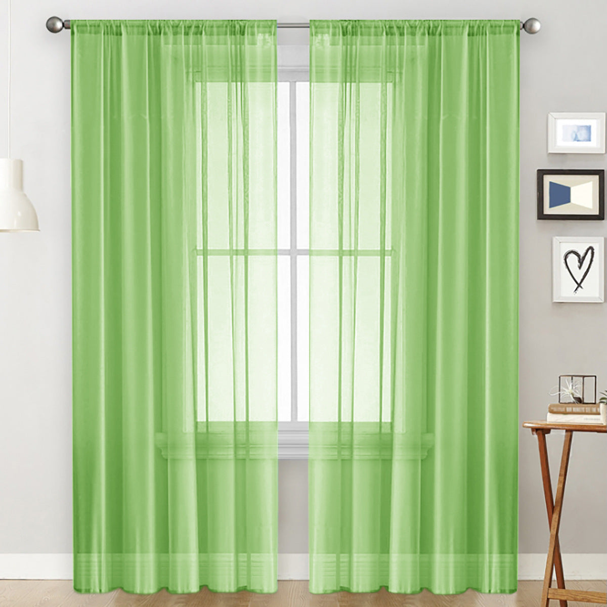 White sheer curtain