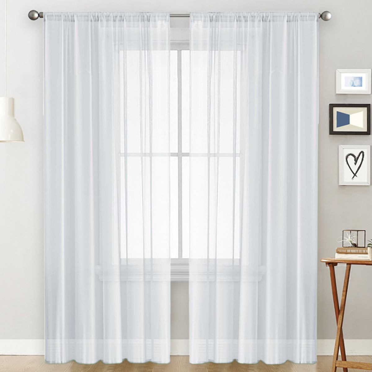 White sheer curtain