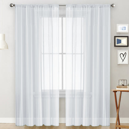 White sheer curtain