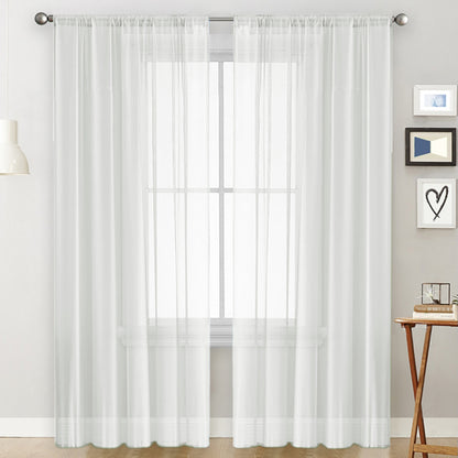 White sheer curtain
