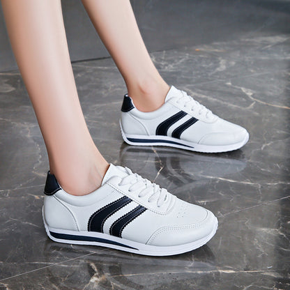 White Shoes Soft Sole All-match Shoes Women's Soft Leather Running Shoes