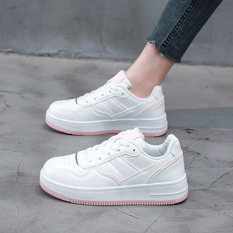 White sneakers with flat sole