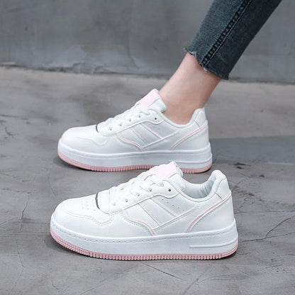 White sneakers with flat sole