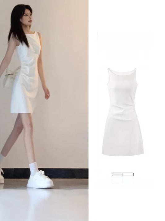 White strap dress