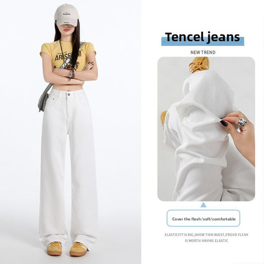 White Tencel Lyocell Jeans
