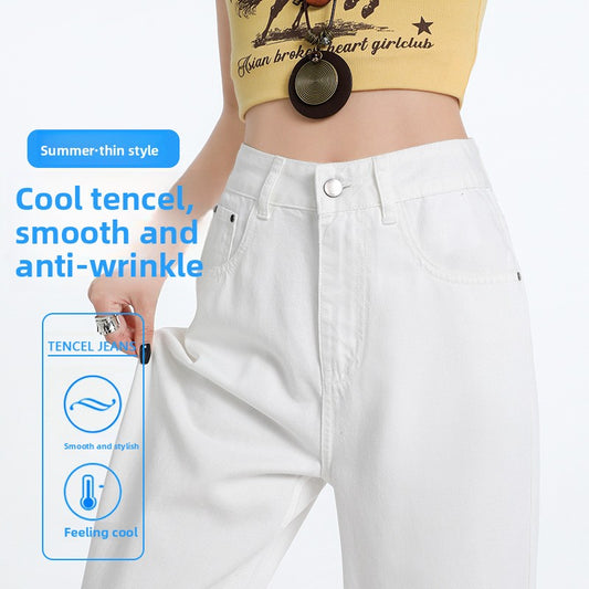 White Tencel Lyocell Jeans