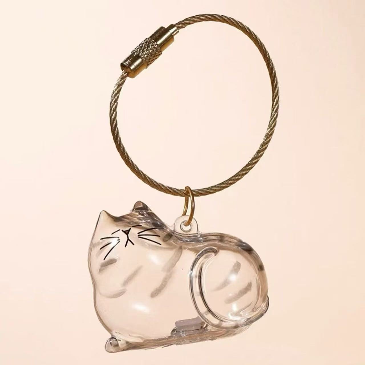Wholesale Transparent Cat Hair Storage Capsule Pendant Gashapon Cat Hair Storage Box Keychain Commemorative Car Pendant