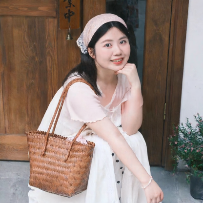 Wicker-style woven bag