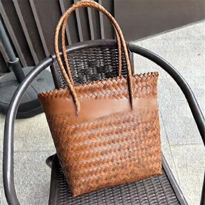 Wicker-style woven bag