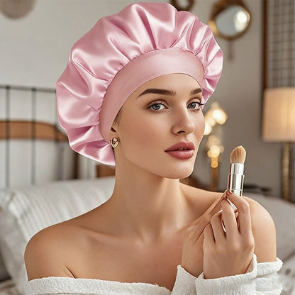 Wide Brim Satin Sleep Cap