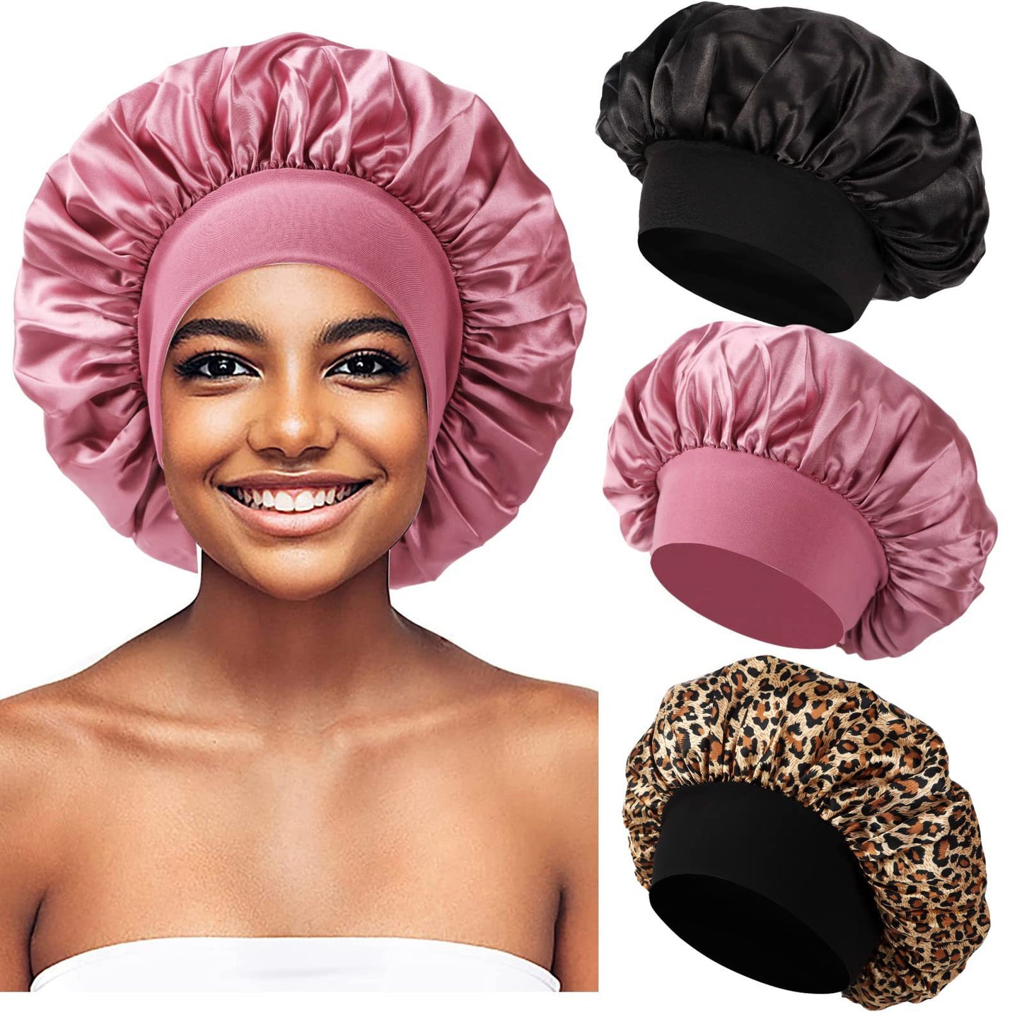 Wide Brim Stretchy Hair Care Cap