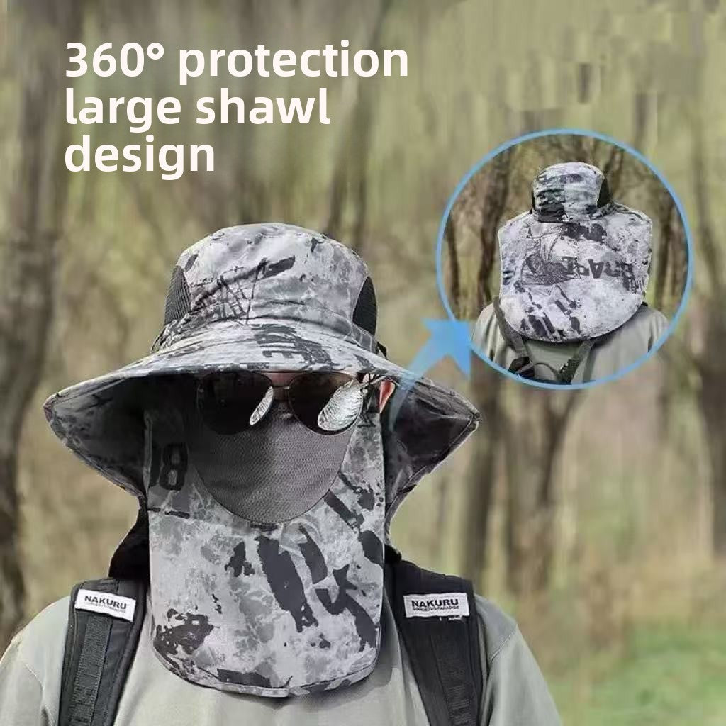 Wide Brim Sun Hat with Neck Protection