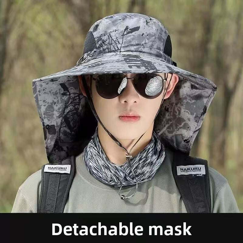 Wide Brim Sun Hat with Neck Protection