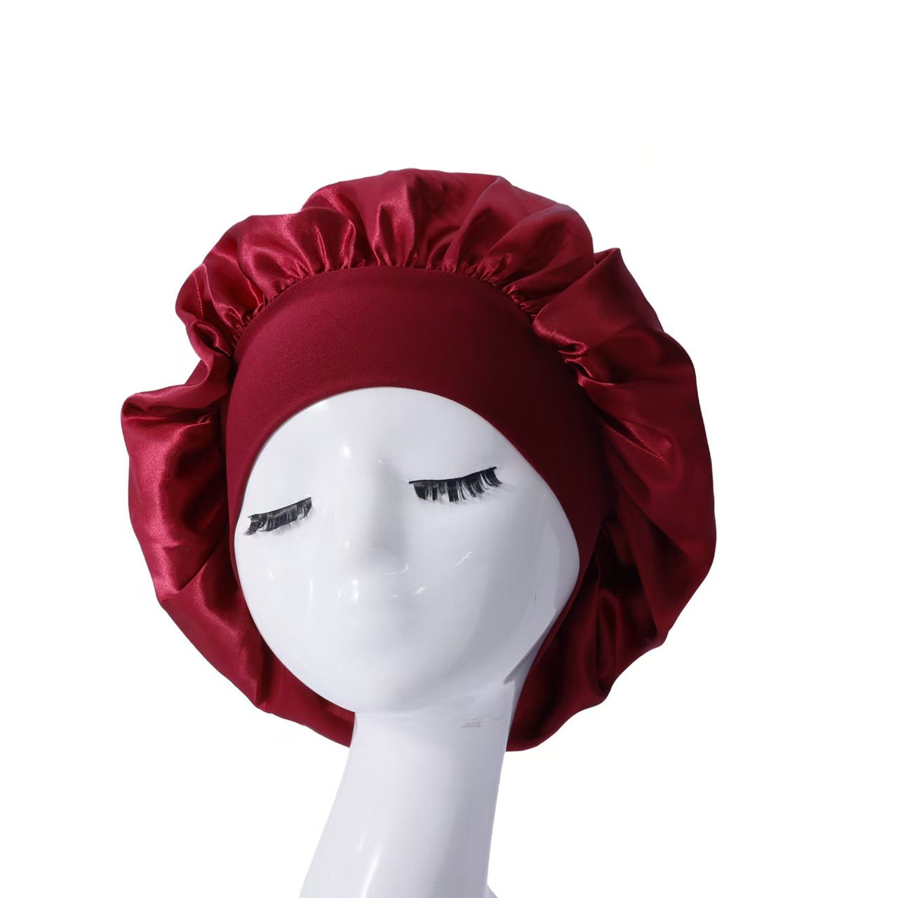Wide-brimmed, high-elasticity headscarf/beauty cap