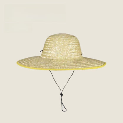 Wide-brimmed straw hat