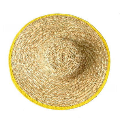 Wide-brimmed straw hat