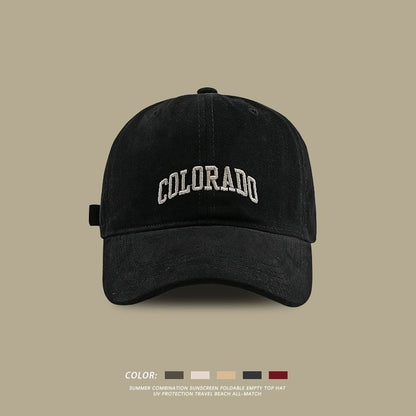 Wide-brimmed sun-protective baseball cap