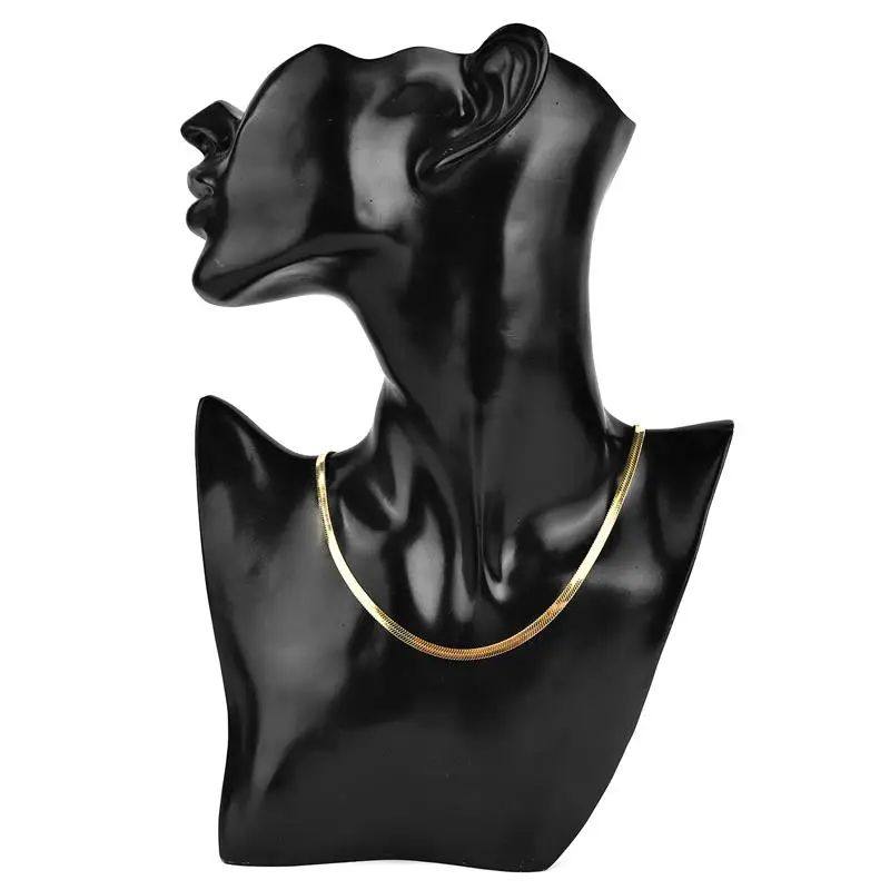 Wide flat chain necklace