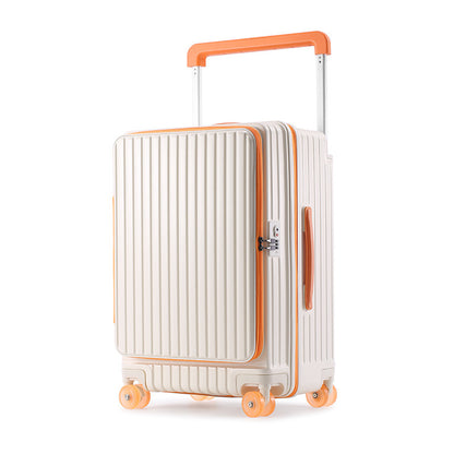 Wide-handle side-opening suitcase