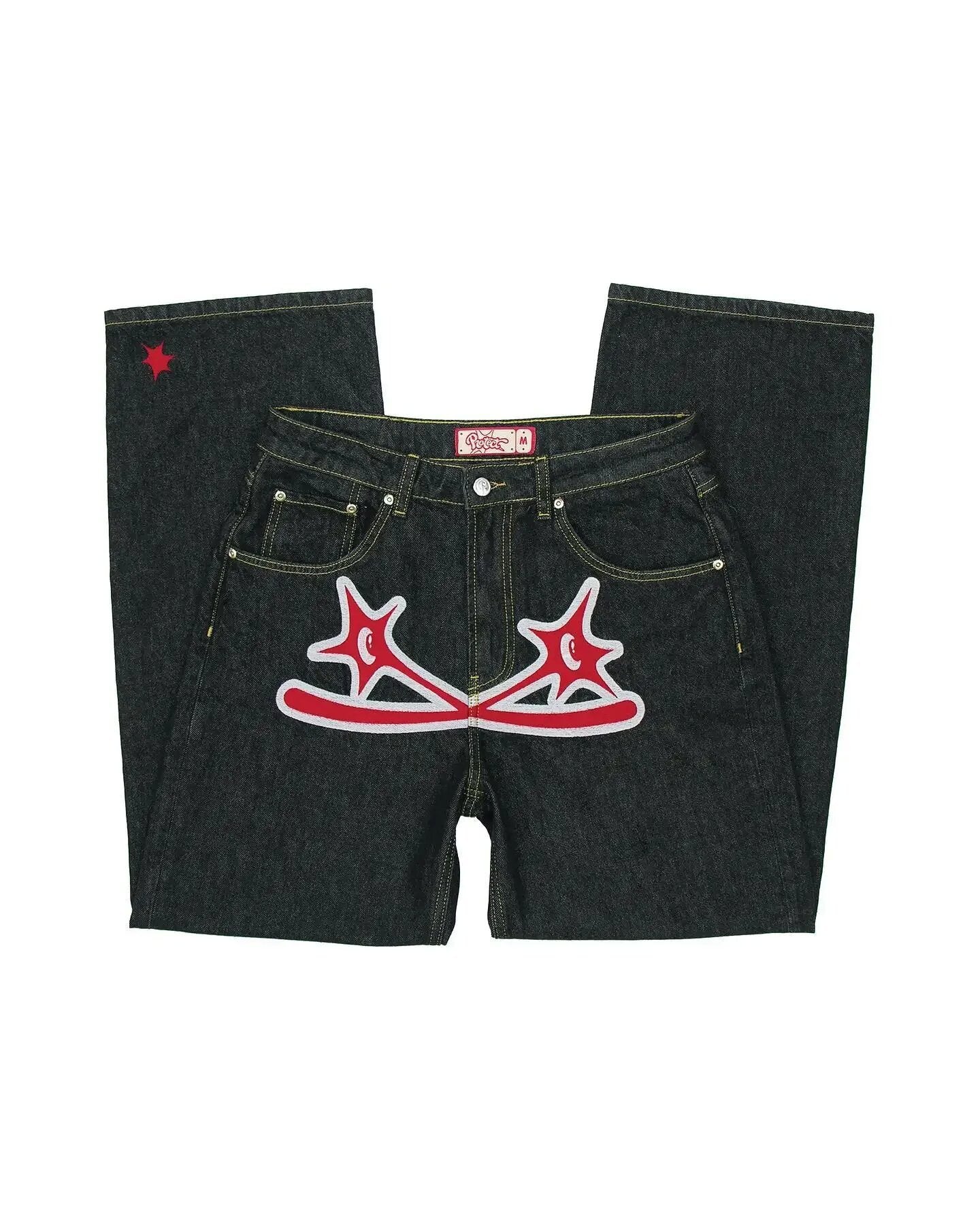 Wide-Leg Denim Pants for Men Hip-Hop Style
