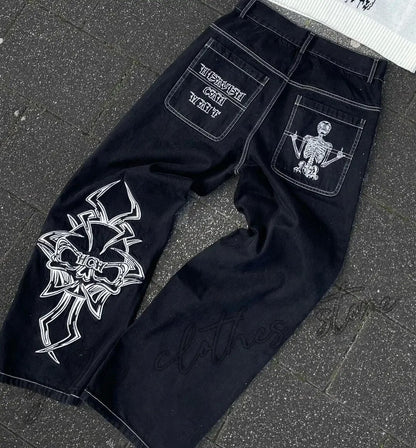 Wide-Leg Denim Pants for Men Hip-Hop Style