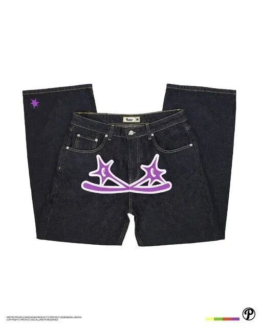 Wide-Leg Denim Pants for Men Hip-Hop Style