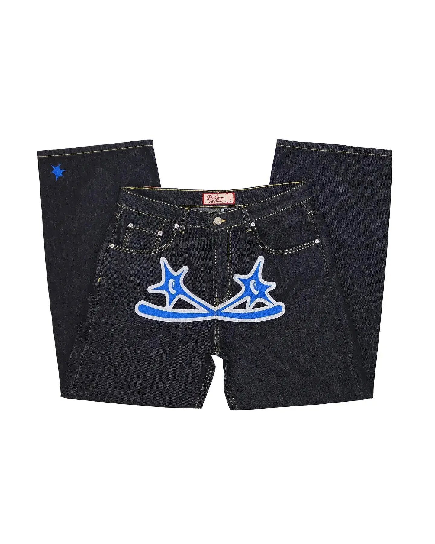 Wide-Leg Denim Pants for Men Hip-Hop Style