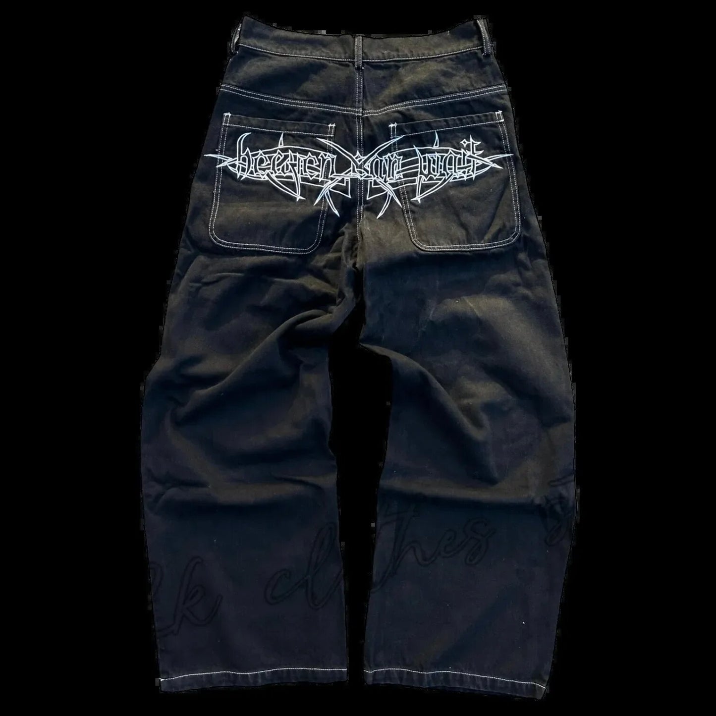 Wide-Leg Denim Pants for Men Hip-Hop Style
