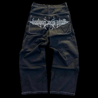 Wide-Leg Denim Pants for Men Hip-Hop Style