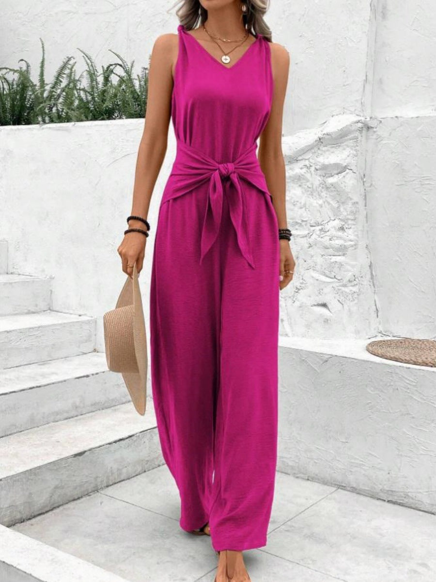 Wide-leg one-piece pants